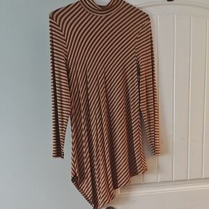 Chico's Brown Striped Midi Dress